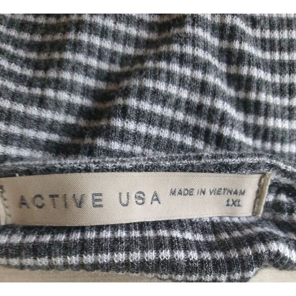 Active USA Open Front Cardigan XL Gray White Drape Lightweight Long Sleeve Knit - Picture 6 of 6